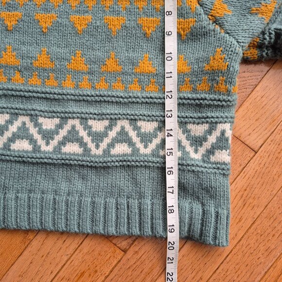 Universal Thread Cozy Alpine Snowflake Mockneck Pullover Sweater Green XS - Picture 9 of 9